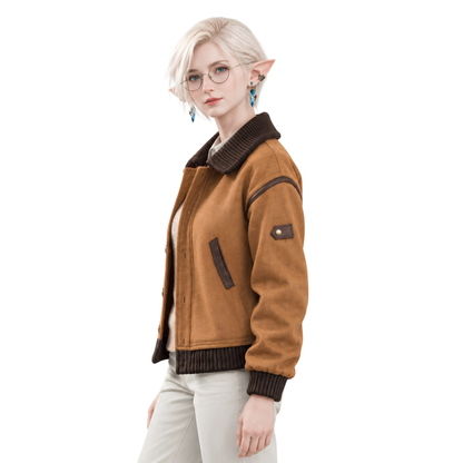 Buy the Final Fantasy Brown Wool Varsity Jacket Now
