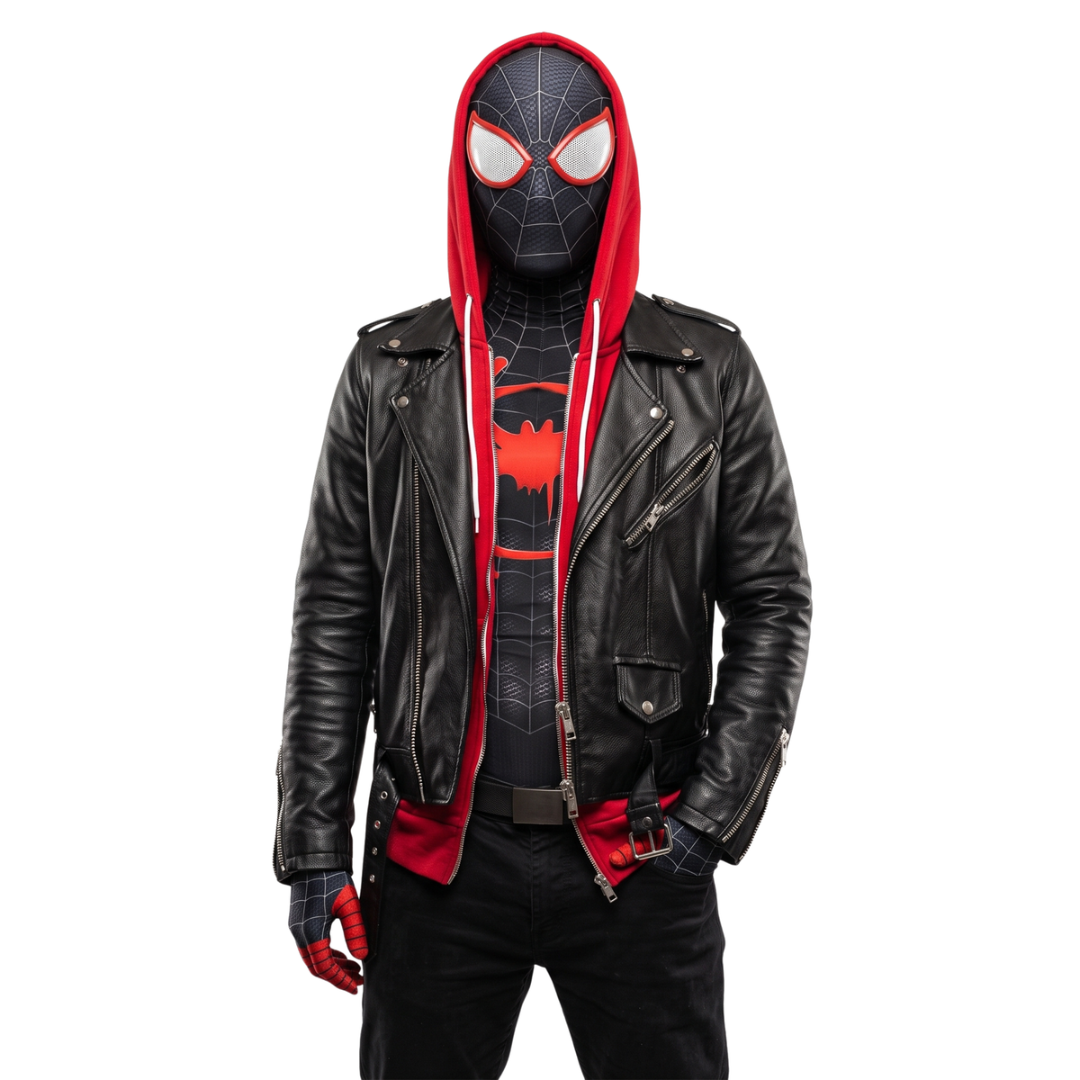 Buy the Miles Morales Spider-Man Black Leather Jacket