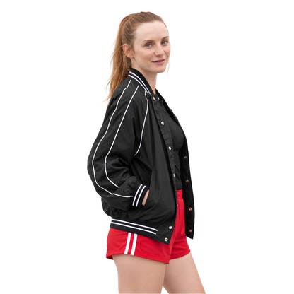 Buy the Ted Lasso S04 Lizzie Davis Black Track Jacket Now