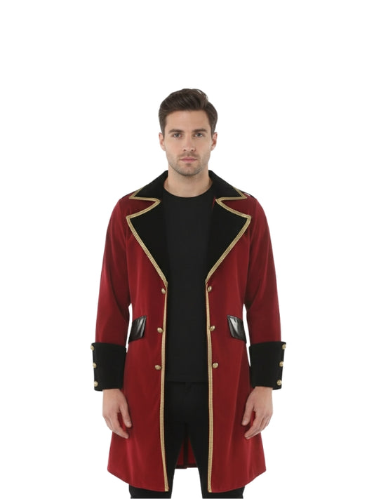 Captain Jack Sparrow Pirates Halloween Red Costume Coat