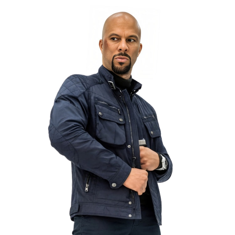 Man wearing a blue cotton jacket 