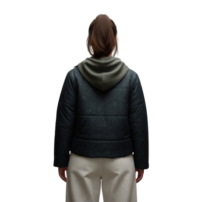 Cat Person Green Puffer Jacket
