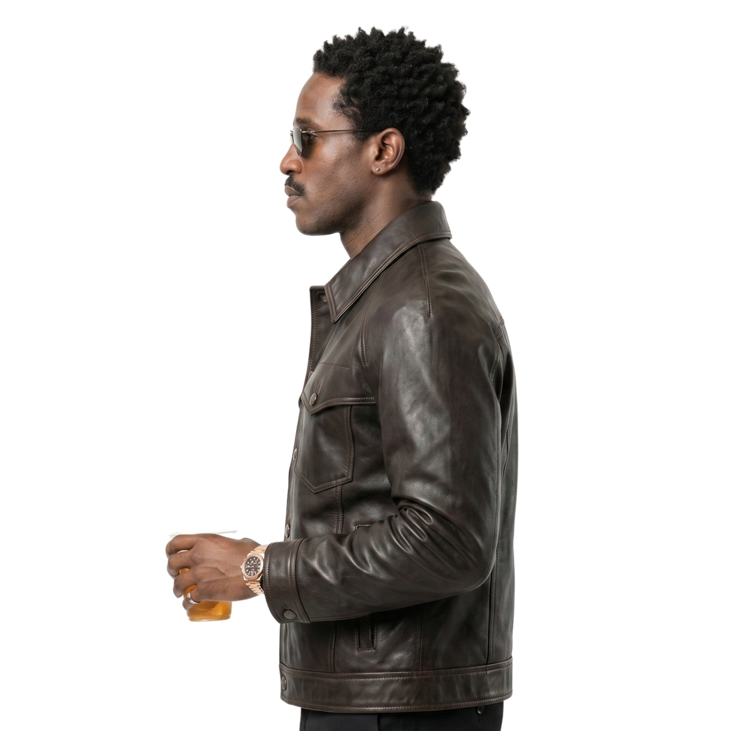 Damson Idris Celebrity Style Black Leather Jacket 2026