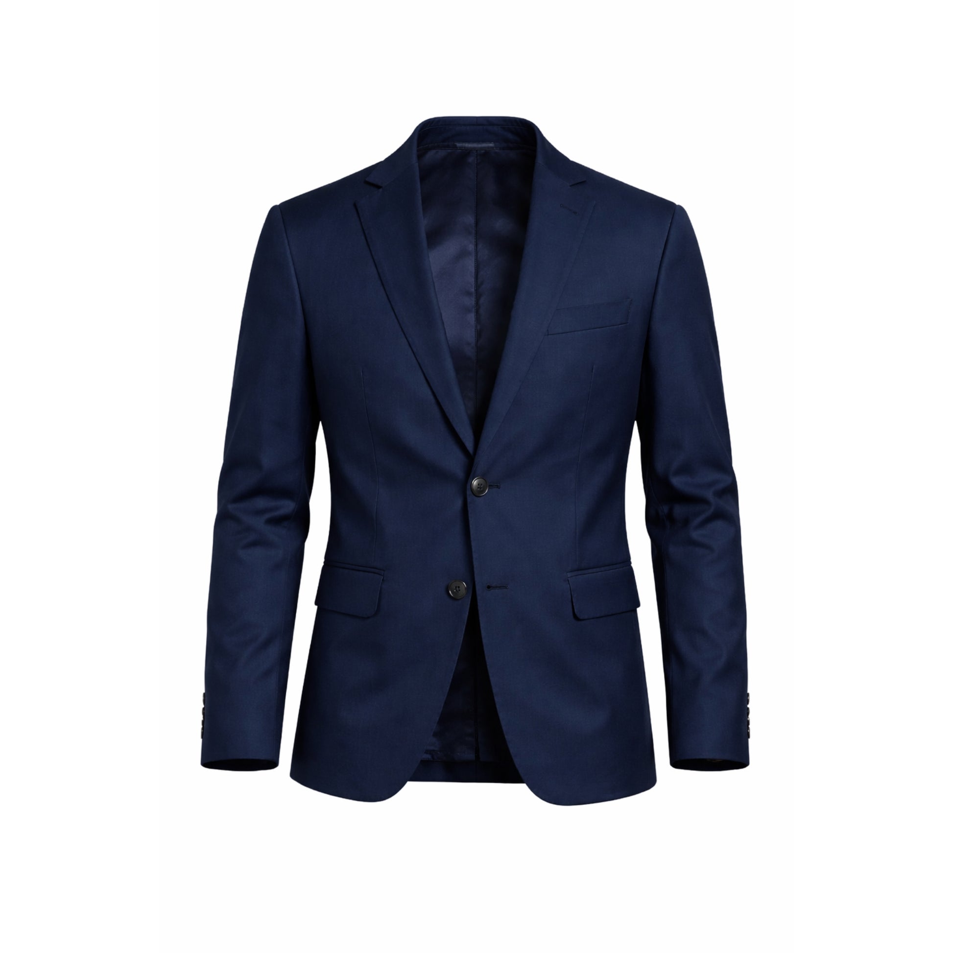 Navy blue blazer on a white background