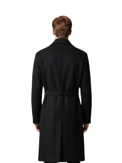 Double Breasted Wool Trench Coat For Mens