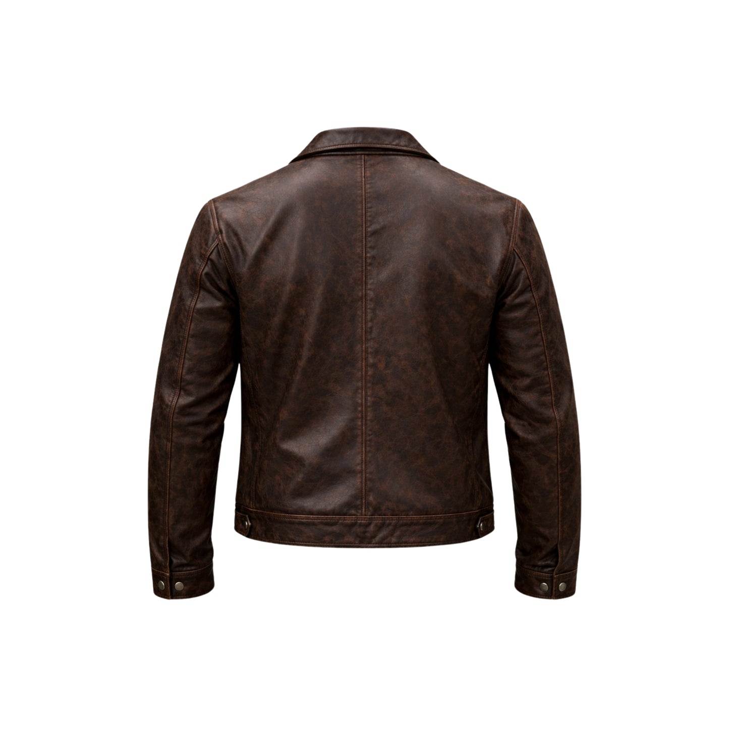 Brown leather jacket on a white background