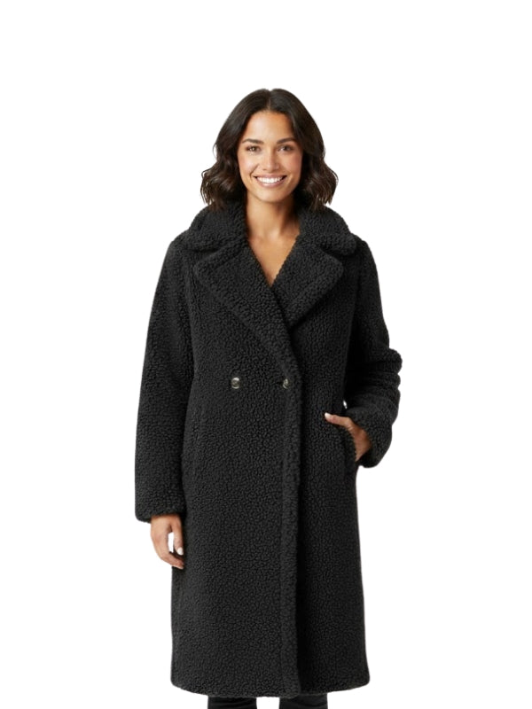 Women’s Longline Teddy Fleece Coat