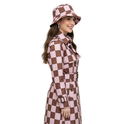 Emily in Paris Emily Cooper Maroon and White Coat