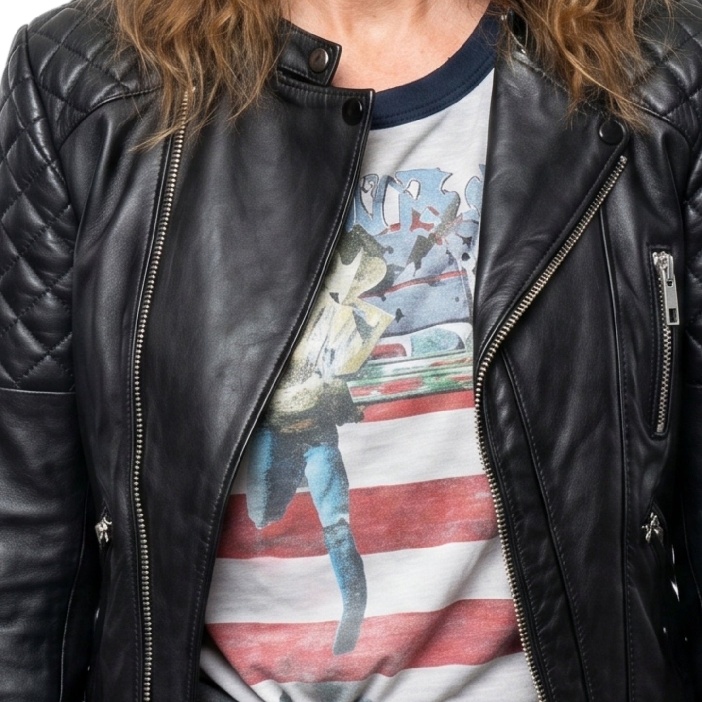Faith Hill Celebrity Black Leather Jacket