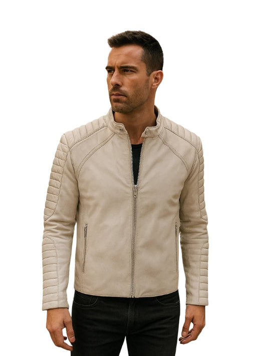 Fiamma Vintage Biker White Jacket