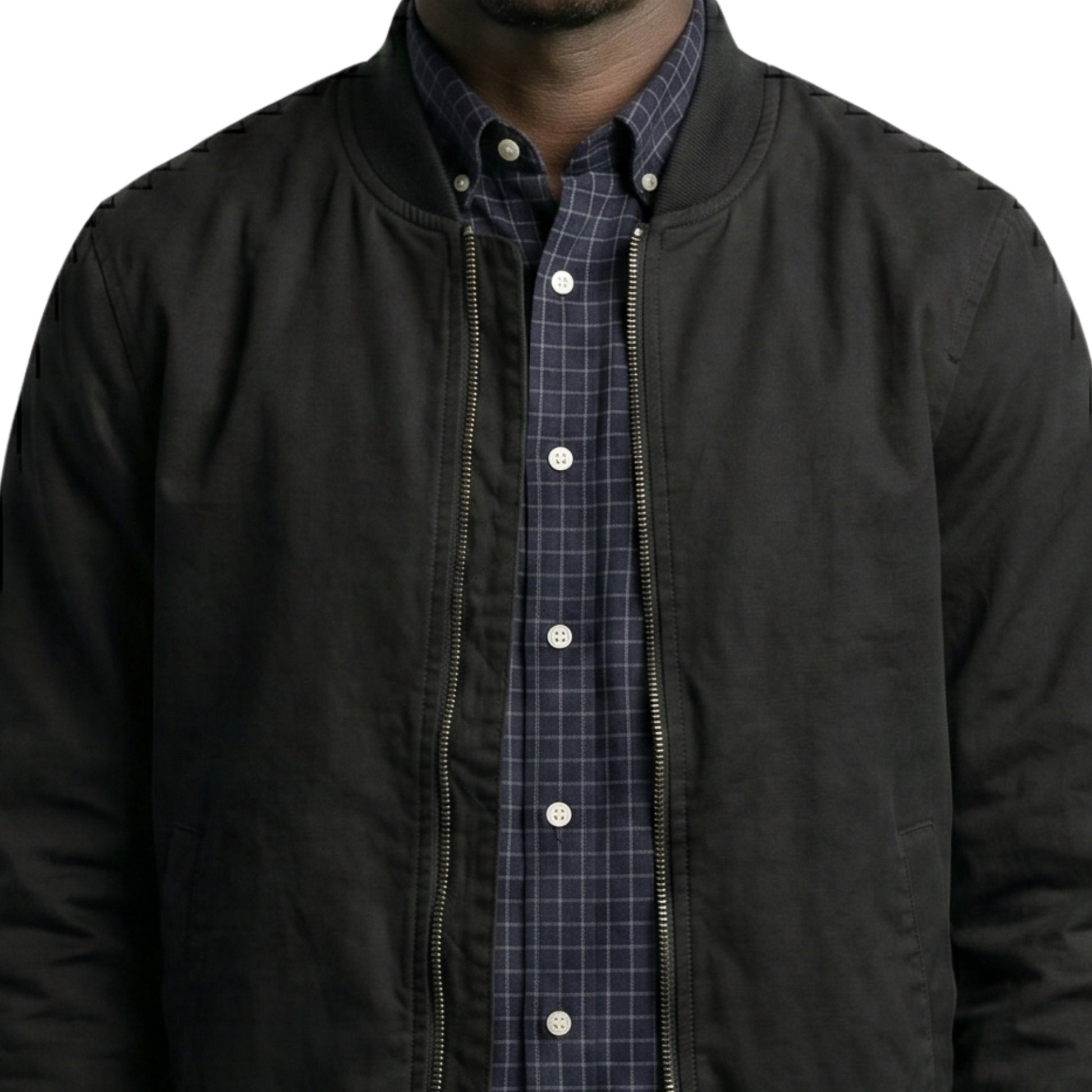 Franklin Saint Black Cotton Bomber Jacket Snowfall