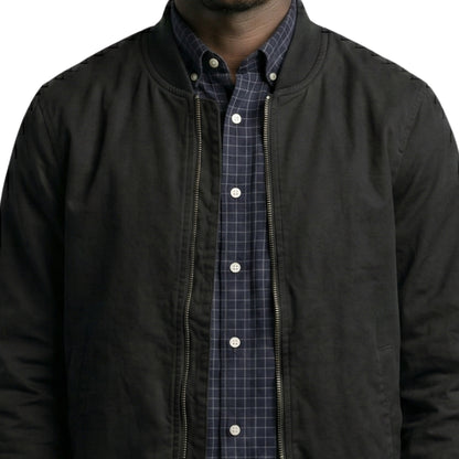 Franklin Saint Black Cotton Bomber Jacket Snowfall