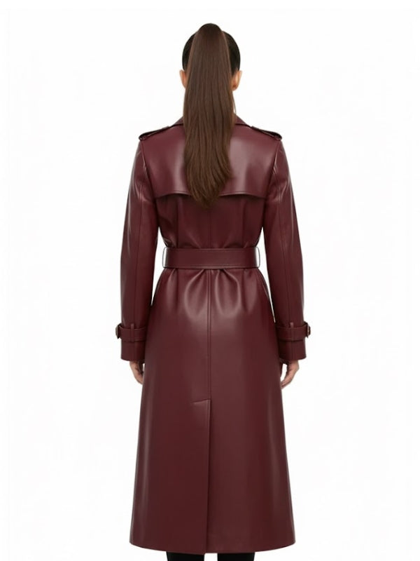 Full Length Marlborough Maroon Trench Coat