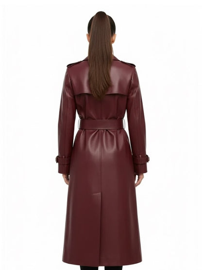 Full Length Marlborough Maroon Trench Coat