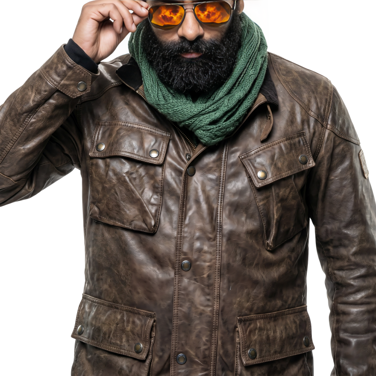 Get The American Gods Season 2 Jinn Brown Leather Jacket 