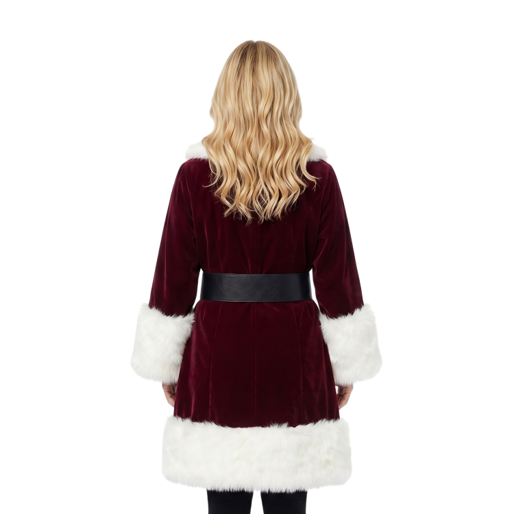 Get The Eddie Janko Blue Bloods S10 Deep Red Shearling Santa Coat 