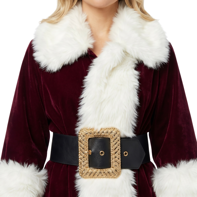 Get The Eddie Janko Blue Bloods S10 Deep Red Shearling Santa Coat Fast