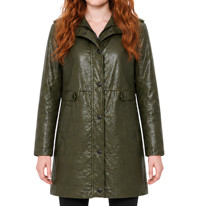 Get The Sadie Sink Spider-Man BND Green Leather Coat
