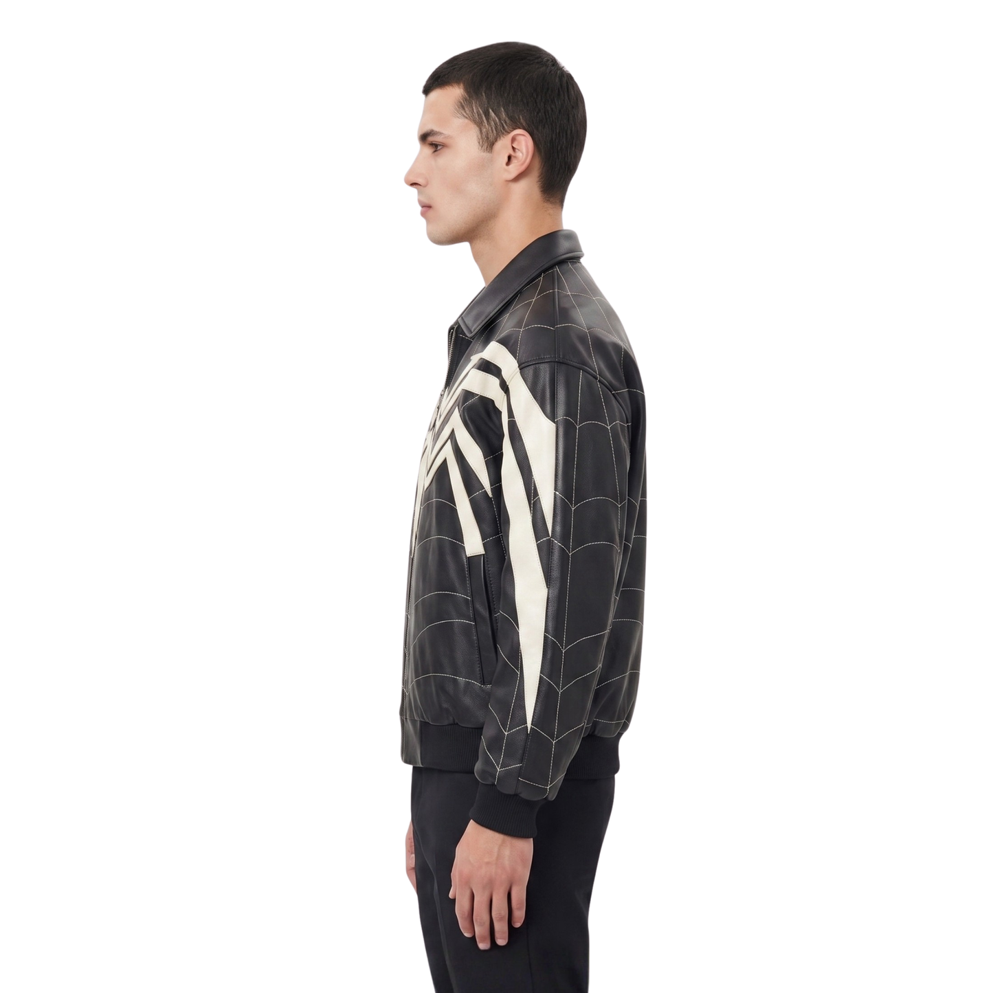 Get The Venom Symbiote Black Biker Jacket