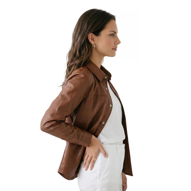 Get The Women's Brown Vegan Leather Jacket Now