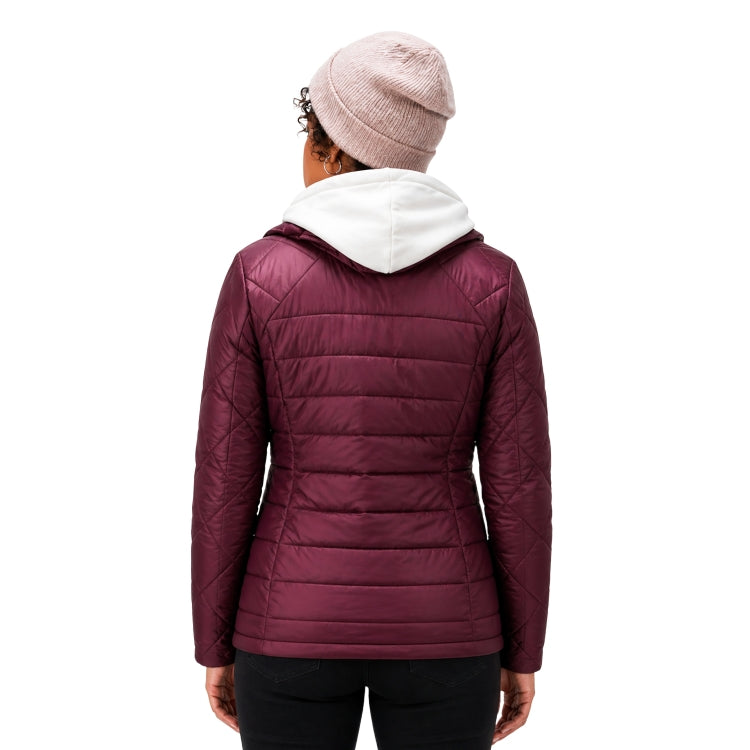 Person wearing maroon jacket 