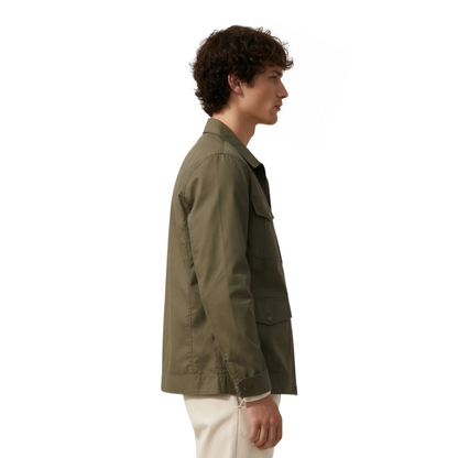 Green Military Style Cotton Jacket Sale Live