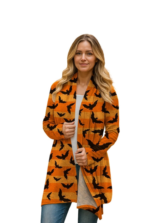 Halloween Bat Print Blazer