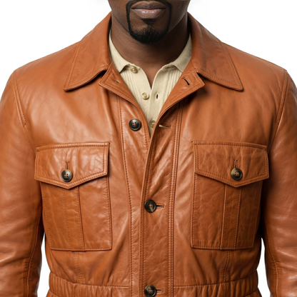 Harold McBrayer The Many Saints of Newark Brown Leather Jacket Buy Now