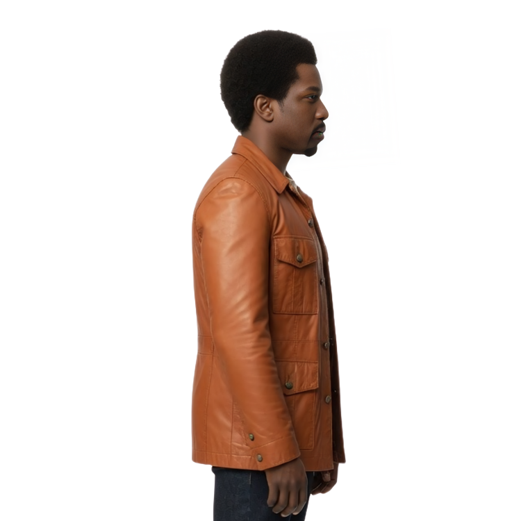 Harold McBrayer The Many Saints of Newark Brown Leather Jacket Live Now