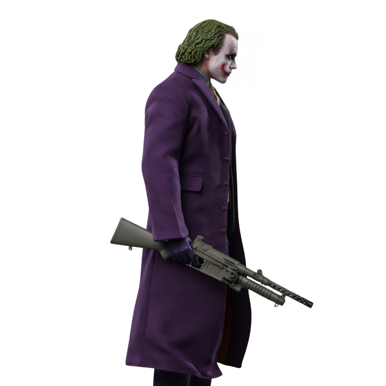 Heath Ledger The Dark Knight Joker Purple Long Coat Live