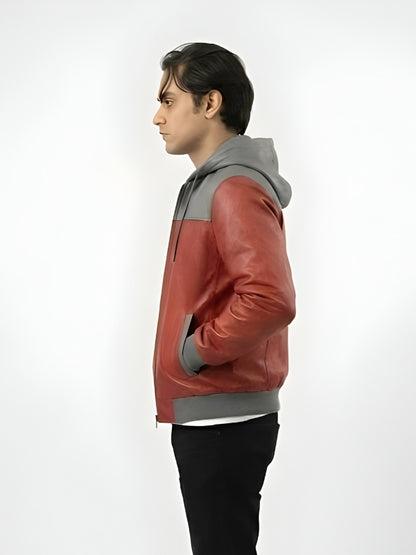 Men's Handcrafted Hoodie Style Bomber Jacket