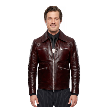 Jake Picking Top Gun Maverick 2022 Maroon Jacket
