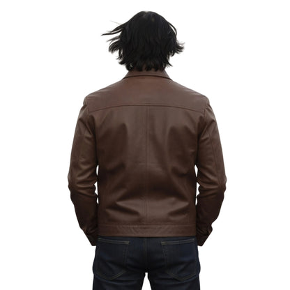 Brown leather jacket 