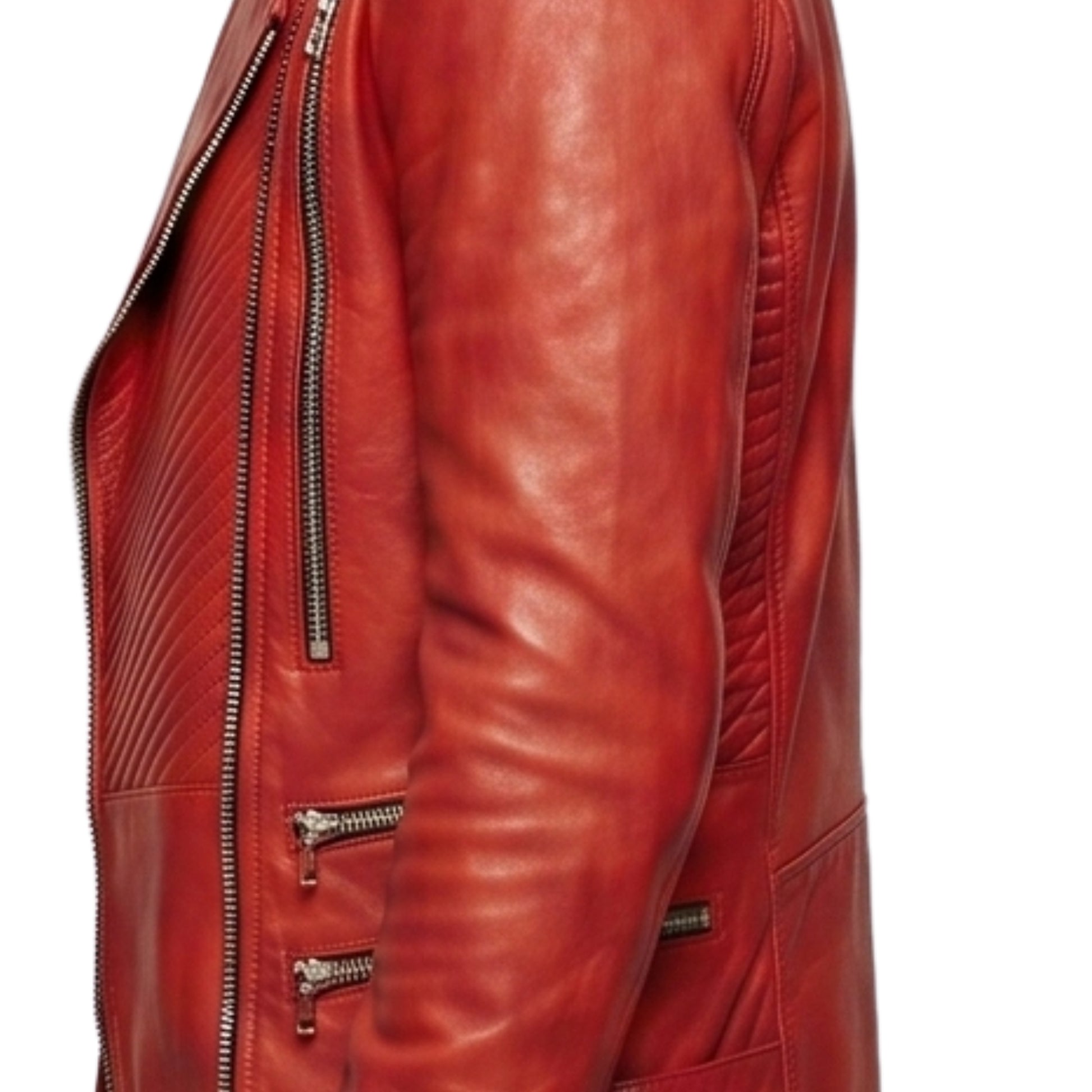 Justin Bieber Celebrity Red Leather Jacket for Men