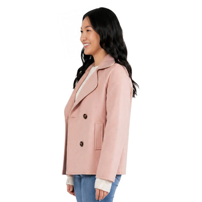 Woman wearing a pea coat 
