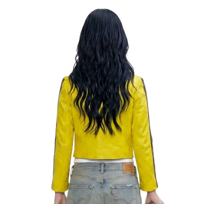 Katy Perry Celebrity Style Yellow Leather Jacket
