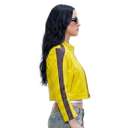 Katy Perry Inspired Yellow Leather Jacket