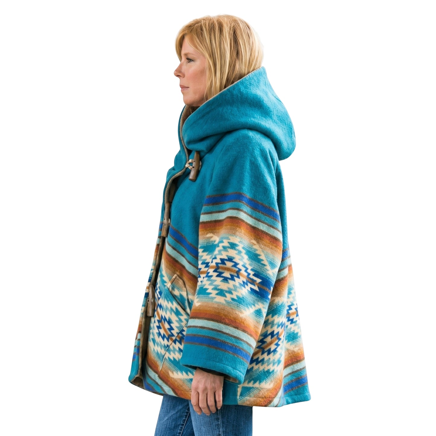 Kelly Reilly Beth Dutton Blue Cape Poncho