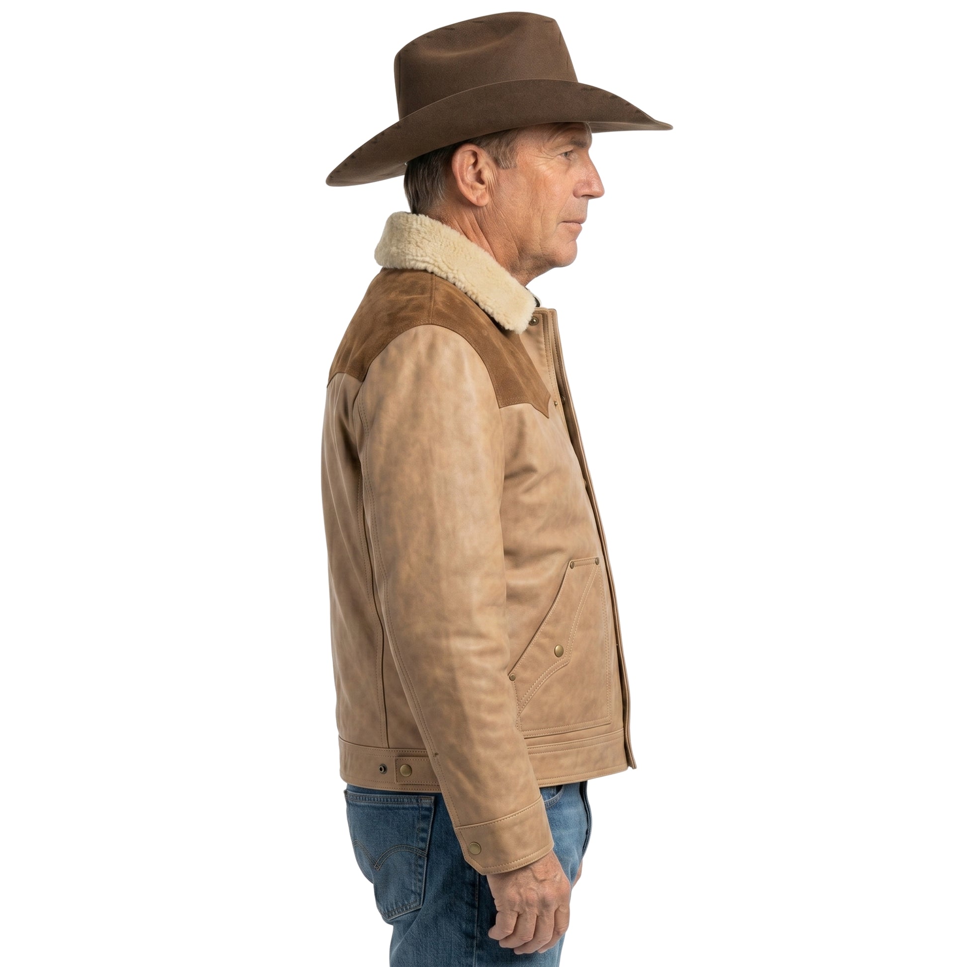 Kevin Costner John Dutton Suede Shearling Jacket