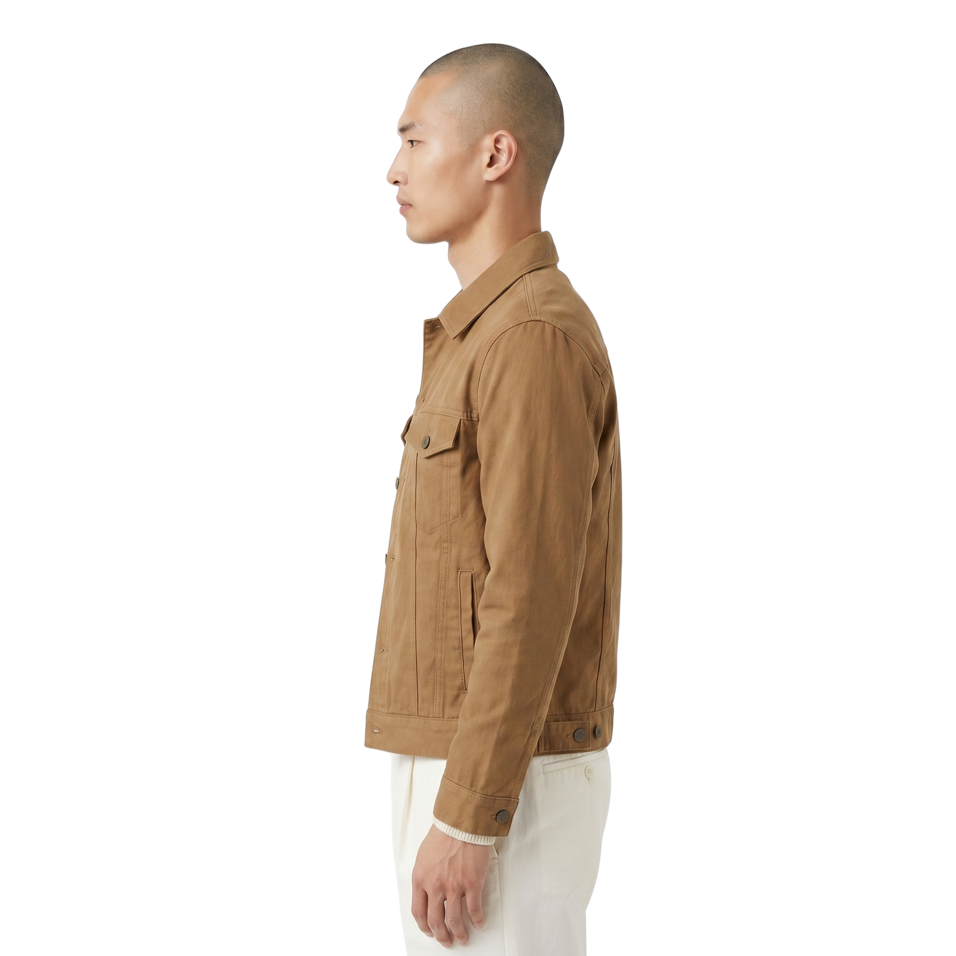 Khaki Cotton Button-Up Jacket Buy 