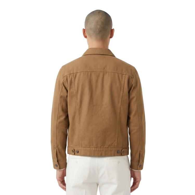 Khaki Cotton Button-Up Jacket Sale Live