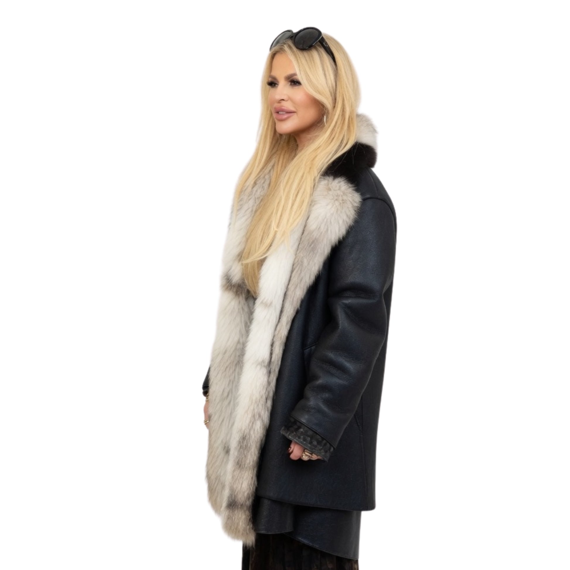 LA Airport Jessica Simpson Black Coat