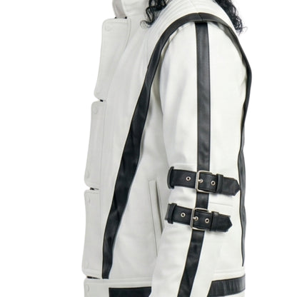 MJ Thriller White Leather Jacket