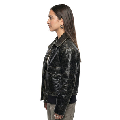 Mattea Conforti 2026 Celebrity Black Leather Jacket