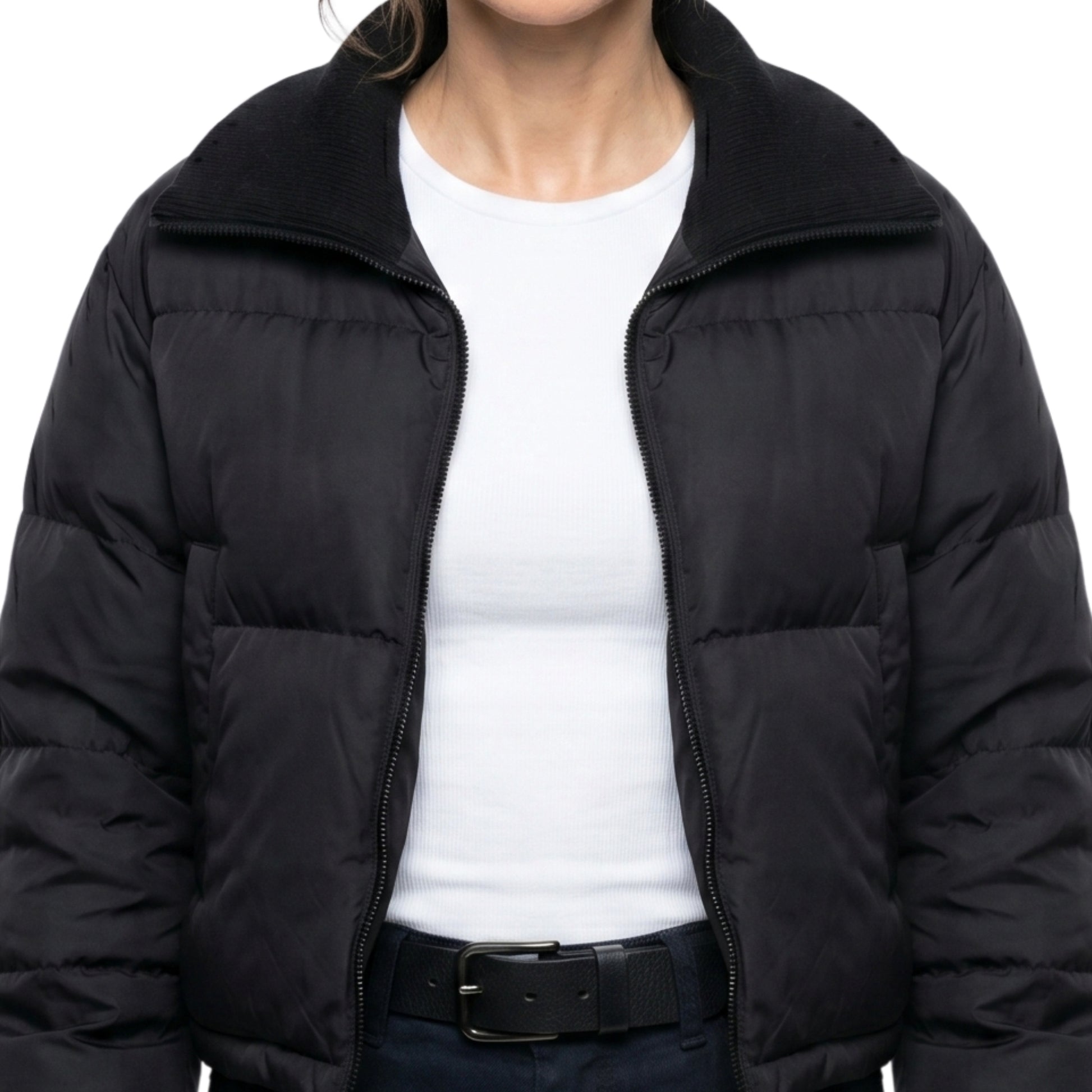Maya Stern Black Quilted Puffer Jacket