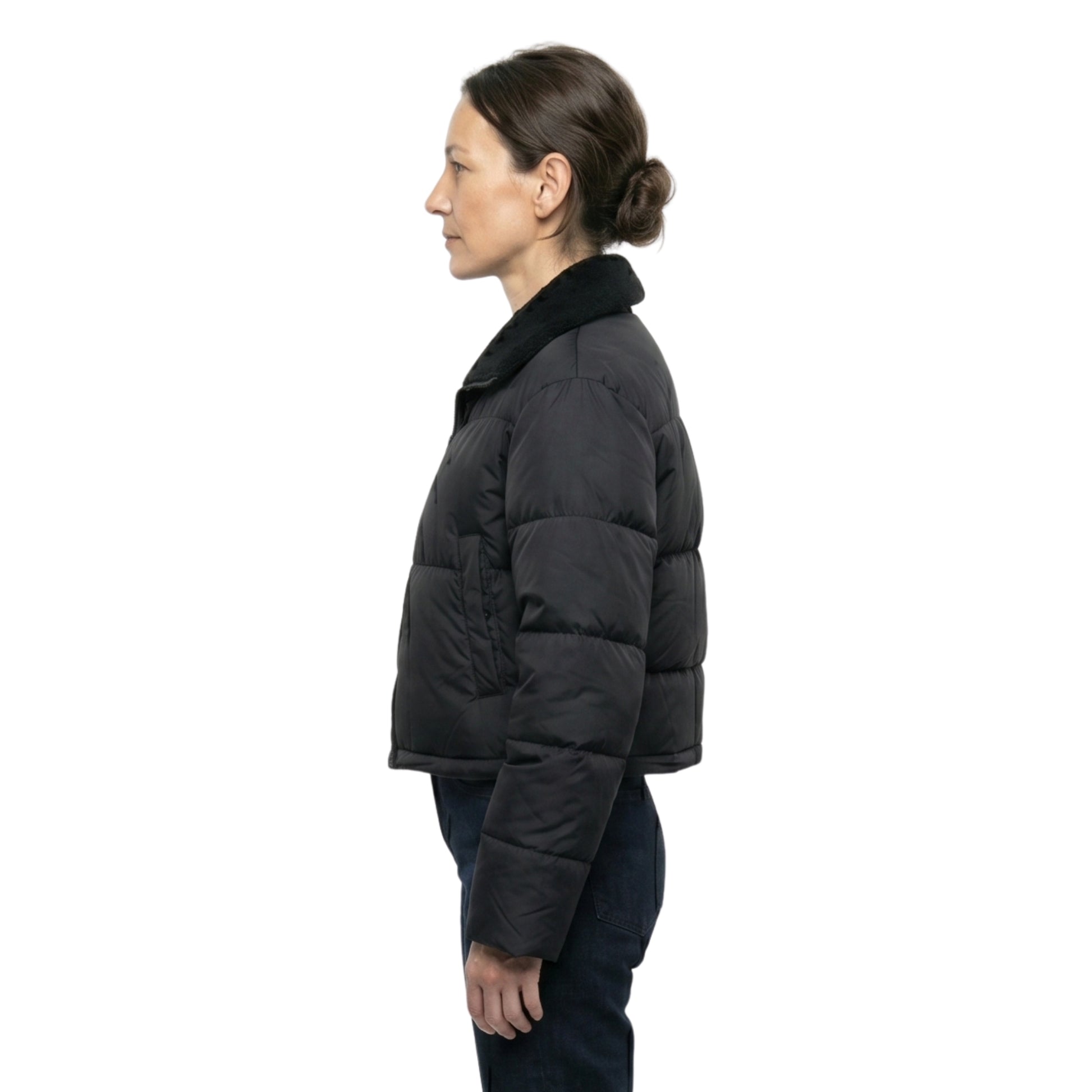 Maya Stern Fool Me Once Black Puffer Jacket
