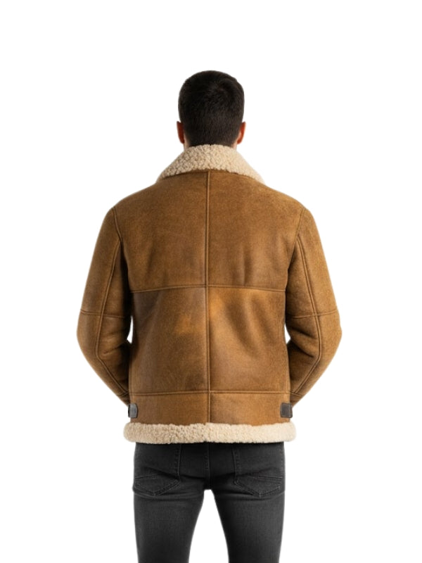 Men’s B3 Shearling Brown Sheepskin Leather Aviator Jacket