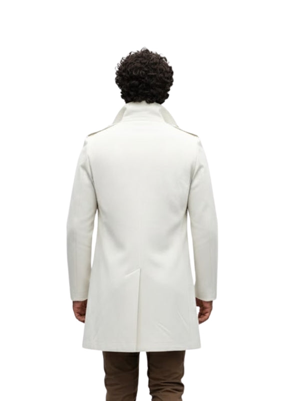 Person wearing a white coat on a white background