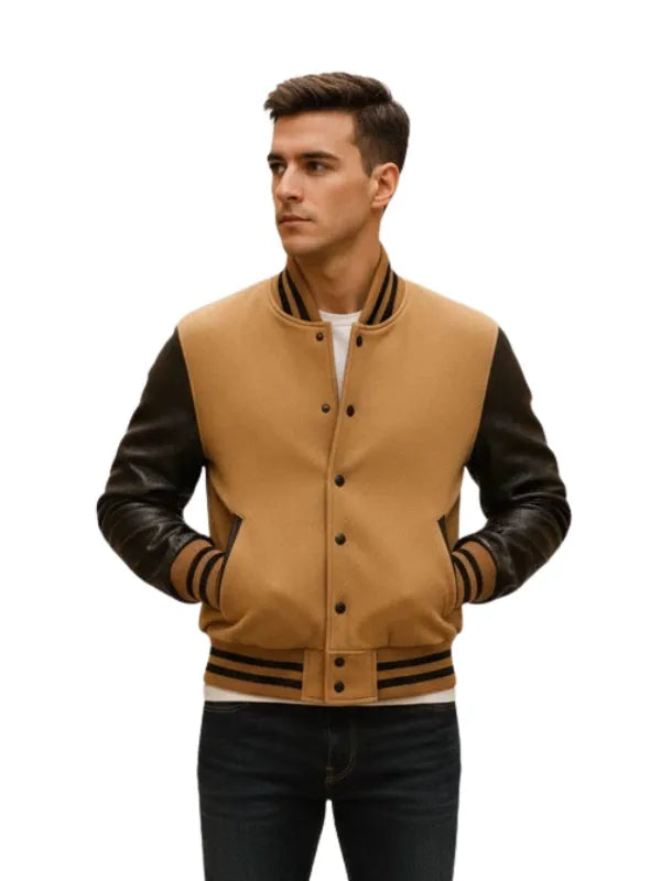 Men’s Golden Bear varsity bomber jacket classic style