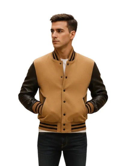 Men’s Golden Bear varsity bomber jacket classic style